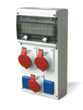 SCAME - ROZDZIELNIA BUDOWLANA GNIAZDA 1X32A/5P + 1X16A/5P + 3X230V 11 MODUŁÓW IP44 - 632.312W