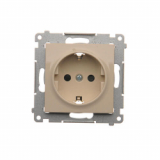 KONTAKT SIMON - Gniazdo Schuko z przesłonami (moduł) 16A, 250V~, szybkozłącza; kremowy - DGSz1CZ.01/41