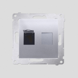 KONTAKT SIMON - GNIAZDO KOMPUTEROWE POJEDYNCZE RJ45 KAT. 6 Z PRZESŁONAMI PRZECIWKURZOWĄ SREBRNY SIMON 54 - D61.01/43