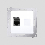 KONTAKT SIMON - GNIAZDO KOMPUTEROWE POJEDYNCZE RJ45 KAT. 6 EKRANOWANE Z PRZESŁONAMI PRZECIWKURZOWĄ BIAŁY SIMON 54 - D61E.01/11