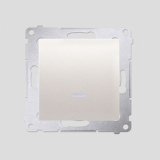 KONTAKT SIMON - Łącznik jednobiegunowy z podświetleniem LED (moduł) 10AX, 250V~, szybkozłącza; kremowy - DW1L.01/41