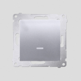 KONTAKT SIMON - Łącznik jednobiegunowy z sygnalizacją załączenia LED (moduł) 10AX, 250V~, szybkozłącza; srebrny mat - DW1ZL.01/43