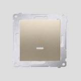 KONTAKT SIMON - Łącznik jednobiegunowy z sygnalizacją załączenia LED (moduł) 10AX, 250V~, szybkozłącza; złoty mat - DW1ZL.01/44