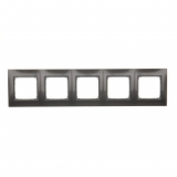 KONTAKT SIMON - Ramka 5-krotna PREMIUM do puszek karton-gips IP20 / IP44; antracyt - DRK5/48