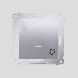 KONTAKT SIMON - Przycisk „dzwonek” z podświetleniem LED (moduł) 10AX, 250V~, szybkozłącza; srebrny mat - DD1L.01/43