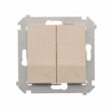 KONTAKT SIMON - Łącznik schodowy podwójny z podświetleniem (moduł) 10AX, 250V~, zaciski śrubowe; kremowy - DW6/2L.01/41