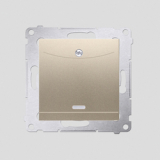 KONTAKT SIMON - Łącznik hotelowy z podświetleniem (moduł); złoty mat  *Tylko do ramek S54 PREMIUM. Wymagane jest zastosowanie przekaźnika/stycznika - DWH1.01/44