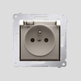 KONTAKT SIMON - Gniazdo wtyczkowe do wersji IP44 Z USZCZELKĄ (moduł) 16A, 250V~, zaciski śrubowe, klapka transparentna; kremowy  *Uszczelka do ramek S54 PREMIUM - DGZ1BZ.01/41A