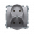 KONTAKT SIMON - Gniazdo wtyczkowe podwójne bez uziemienia (moduł) z przesłonami torów prądowych, ?16A, 250V~, zaciski śrubowe; stal inox - BMG2MZ.01/21
