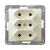OSPEL - GNIAZDO POTRÓJNE BEZ UZIEMIENIA 3X2P EURO ZACISKI ŚRUBOWE 16A 250V IP20 ECRU IMPRESJA - GP-3Y/m/27
