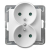 OSPEL - GNIAZDO PODWÓJNE Z UZIEMIENIEM 2X2P+Z Z PRZESŁONAMI ZACISKI ŚRUBOWE 16A 250V IP20 BIAŁY IMPRESJA - GP-2YRZP/m/00