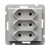 OSPEL - GNIAZDO POTRÓJNE BEZ UZIEMIENIA 3X2P EURO ZACISKI ŚRUBOWE 2.5A 250V IP20 SREBRNY MAT SONATA - GP-3R/m/38