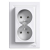 SCHNEIDER ELECTRIC - GNIAZDO PODWÓJNE Z UZIEMIENIEM 2X2P+Z ZACISKI IP20 ŚRUBOWE 16A 250V BIAŁY ASFORA - EPH9800221