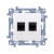 KONTAKT SIMON - Gniazdo komputerowe podwójne RJ45 kategoria 6 ekranowane (moduł); biały - C62E.01/11
