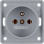 HAGER - GNIAZDO Z UZIEMIENIEM SZARY MAT INTEGRO FLOW  - 961852506
