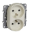 LEGRAND - GNIAZDO PODWÓJNE Z UZIEMIENIEM 2X2P+Z DO RAMEK WIELOKROTNYCH Z PRZESŁONAMI ZACISKI ŚRUBOWE 16A 250V IP20 KREMOWY NILOE - 764642