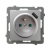 OSPEL - GNIAZDO POJEDYNCZE Z UZIEMIENIEM 2P+Z Z PRZESŁONAMI ZACISKI AUTOMATYCZNE Z ŁADOWARKĄ USB 16A/230 USB 5V/2.1A IP20 SREBRNY AS - GP-1GZPUSB/m/18