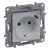 LEGRAND - NILOE SELECTION - GNIAZDO 2P+Z PŁASKIE  16 A - 250 V~ + USB TYP C W PLAKIETCE (Z PRZESŁONĄ, ZACISKI AUTOMATYCZNE) ALUMINIUM - 762196