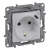 LEGRAND - GNIAZDO POJEDYNCZE Z UZIEMIENIEM 2P+Z PŁASKIE+USB TYP C W PLAKIETCE Z PRZESŁONAMI ZACISKI AUTOMATYCZNE 16A 250V PERŁOWY NILOE SELECTION - 762496