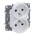 LEGRAND - GNIAZDO PODWÓJNE 2 X 2P+Z DO RAMEK WIELOKROTNYCH (Z PRZESŁONĄ, ZACISKI ŚRUBOWE) BIAŁY NILOE SELECTION - - 762042