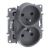 LEGRAND - NILOE SELECTION - GNIAZDO 2 X 2P+Z DO RAMEK WIELOKROTNYCH (Z PRZESŁONĄ, ZACISKI ŚRUBOWE) STAL - 762342