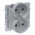 LEGRAND - GNIAZDO 2X2P+Z Z PRZESŁONĄ - 16 A - 250 V~ - ZACISKI AUTOMATYCZNE - MOŻLIWOŚĆ MONTAŻU W RAMKACH WIELKOROTNYCH  ALUMINIUM SUNO - 721390