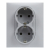 LEGRAND - GNIAZDO SCHUKO 2X2P+Z Z PRZESŁONĄ - ZACISKI AUTOMATYCZNE (MONOBLOK) ALUMINIUM SUNO - 721326