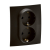 LEGRAND - NOWE NILOE - GNIAZDO SCHUKO 2X2P+Z MONOBLOK ZACISKI ŚRUBOWE 16A - 250V~ CZARNE - NP3131BK