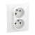 LEGRAND - NOWE NILOE - GN CZESKIE 2X2P+Z Z PRZESŁONĄ ZAC ŚRUBOWE KOMPLET 16A-250V~ BIAŁE - NP3114WH