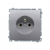 KONTAKT SIMON - Gniazdo wtyczkowe z uziemieniem (moduł), z przesłonami torów prądowych, 16A, 250V~, zaciski śrubowe; stal inox - BMGZ1Z.01/21