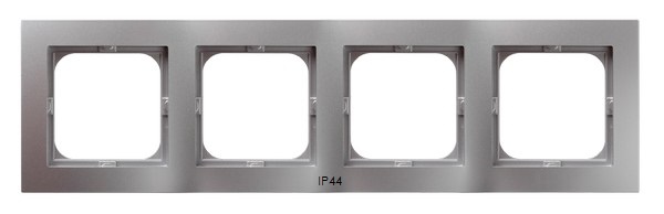 OSPEL - RAMKA POCZWÓRNA DO ŁĄCZNIKÓW IP44 SREBRO AS. - RH-4G/18