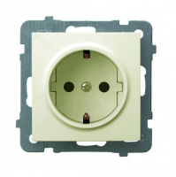 OSPEL - GNIAZDO POJEDYNCZE Z UZIEMIENIEM SCHUKO ECRU AS - GP-1GS/m/27