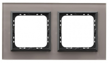 OSPEL - Ramka podwójna Szkło+PC grubość 4mm SZARE SZKŁO SONATA - R-2RGC/41/25